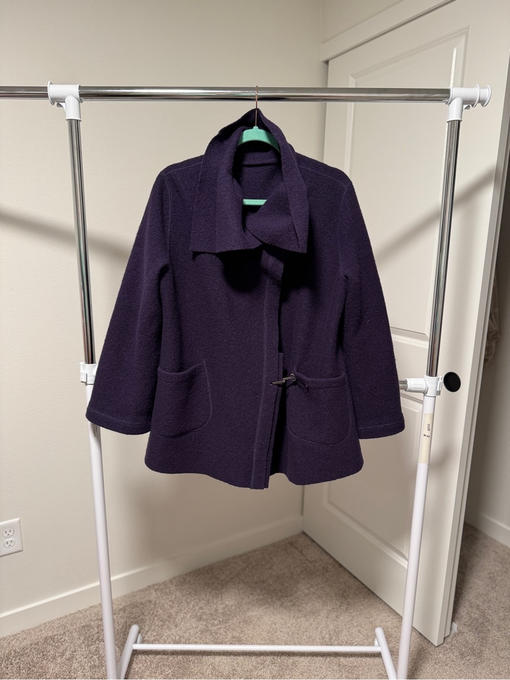 Babette sf Women's Purple Jacket XS Snap Closure 100% Boiled Wool